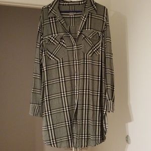ASOS Long Plaid Shirt Bouse 18